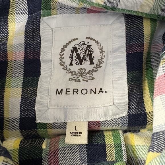 Merona Women’s Plaid Drawstring 4 Button Pullover Hoodie Jacket Size Large - Picture 10 of 15